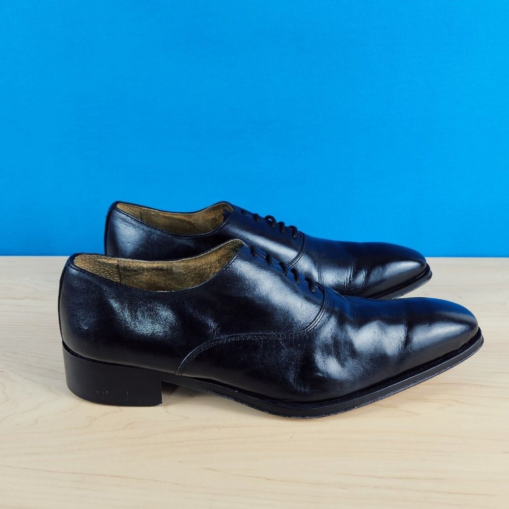 Astro Enzo‎ Italian Mens Black Oxford shoes Vero Cuoio Leather Lace up EUR 42